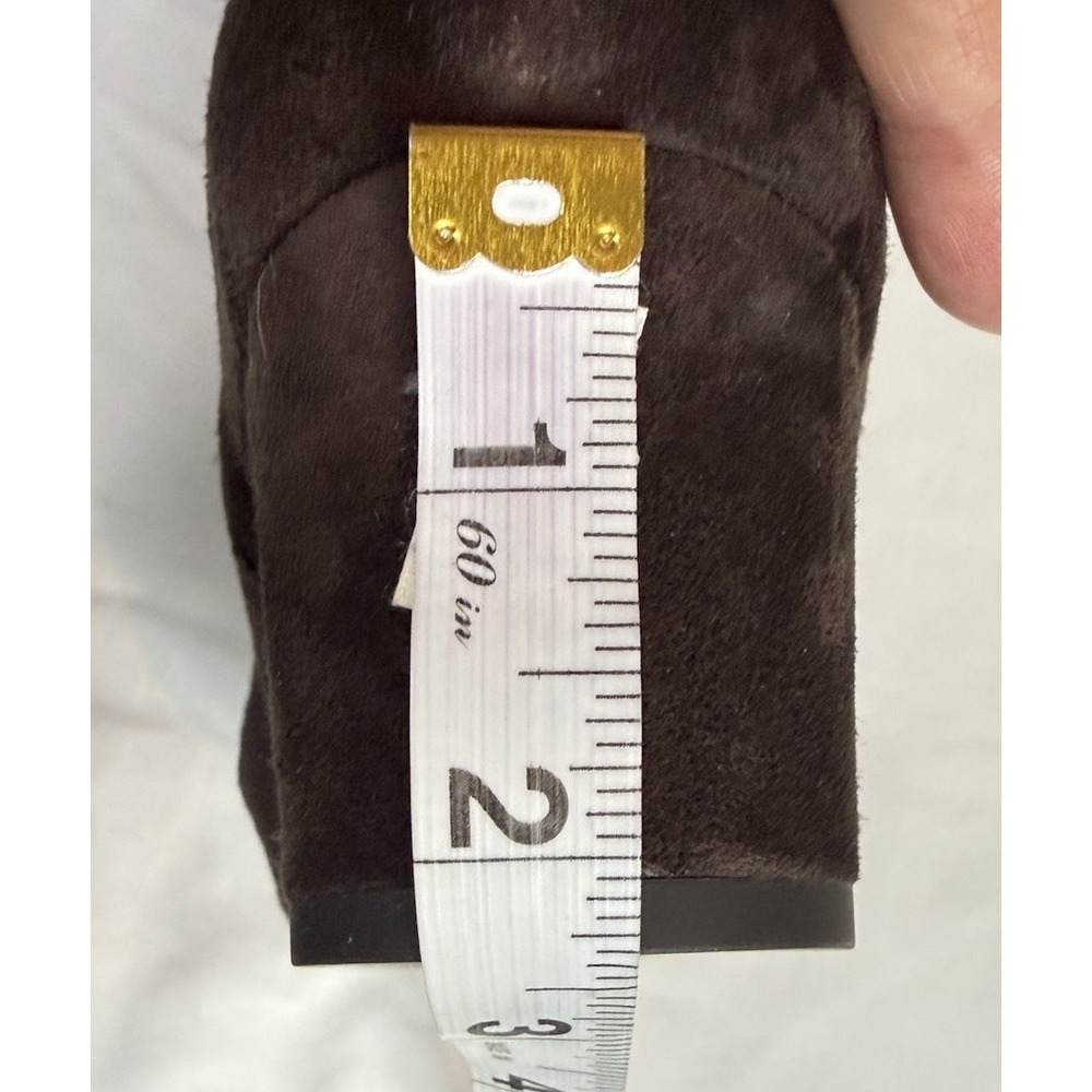 Franco Sarto Suede Ankle Boots Brown Block Heel‎ Zip Womens 6.5 Classic Bootie - Picture 12 of 13